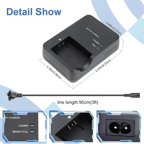 NB-13L CB-2LH CB-2LHT Battery Charger Compatible with Canon PowerShot G7 X Mark II, Mark III, G9 X, G5 X, SX620 HS, SX720 HS, G1 X, Detachable Power Cord Included in Kuwait