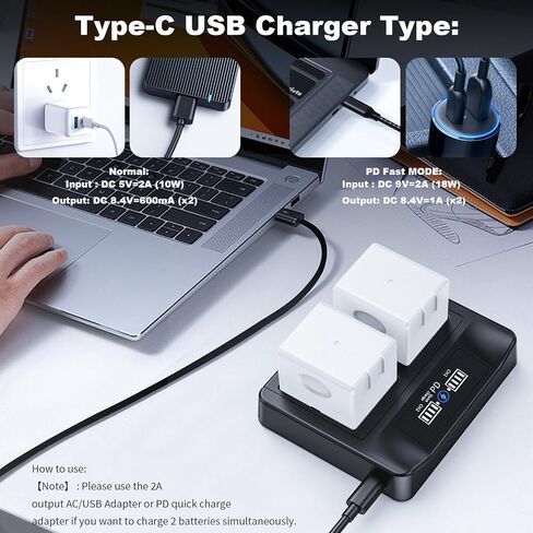 18W PD LCD USB Dual Battery Charger for Arlo Pro & Pro 2 | Fast Charging Station Replacement Charging Accessory for Arlo Home Security Cameras in Kuwait
