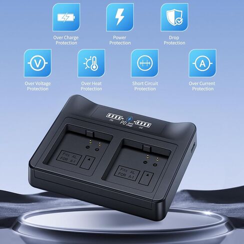 18W PD LCD USB Dual Battery Charger for Arlo Pro & Pro 2 | Fast Charging Station Replacement Charging Accessory for Arlo Home Security Cameras in Kuwait