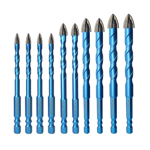 10pcs Masonry Diamond Drill Bits,BeQell 1/4"-1/2" Concrete Diamond Hole Saw Kit for Wood Plastic Brick Ceramic Tile,Carbide Tips Quick Change Shank Core Drill Bit in Saudi Arabia