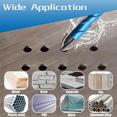 10pcs Masonry Diamond Drill Bits,BeQell 1/4"-1/2" Concrete Diamond Hole Saw Kit for Wood Plastic Brick Ceramic Tile,Carbide Tips Quick Change Shank Core Drill Bit in Saudi Arabia