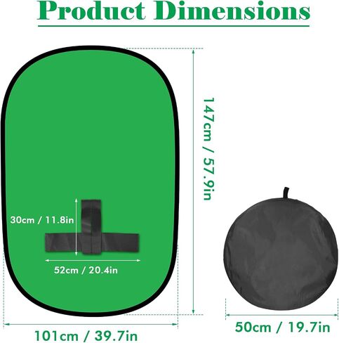 Green Screen Backdrop, 58in Portable Green Screen Chair with Stand Double Sided Foldable Green Background, Chroma Key, for Photography Streaming Gaming Photo Zoom Video Chats and Meeting in Saudi Arabia