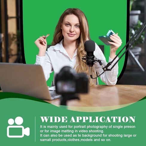 Green Screen Backdrop, 58in Portable Green Screen Chair with Stand Double Sided Foldable Green Background, Chroma Key, for Photography Streaming Gaming Photo Zoom Video Chats and Meeting in Saudi Arabia