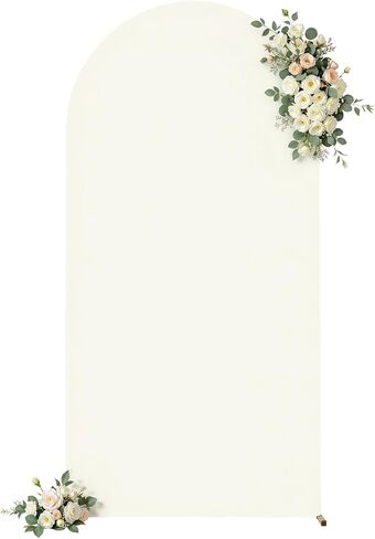 7.2FT Beige Arch Cover, Stretchy Arch Backdrop Cover | Double-Sided, Spandex Fabric, for Wedding, Birthday, Baby Shower & Back to School Parties, Round Top Chiara Backdrop Cover in Saudi Arabia