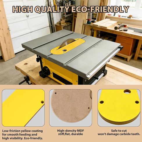 Zero Clearance Table Saw Inserts For DeWalt 749, 7491RS, 7490(Type 1), 744, 745, 746, 7480 with Riving Knife Slot Precise Cuts with No Tear-Out Include Off-set Screws Easy Height Adjustment, 3Pcs in Kuwait