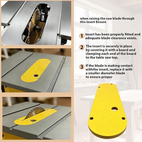 Zero Clearance Table Saw Inserts For DeWalt 749, 7491RS, 7490(Type 1), 744, 745, 746, 7480 with Riving Knife Slot Precise Cuts with No Tear-Out Include Off-set Screws Easy Height Adjustment, 3Pcs in Kuwait