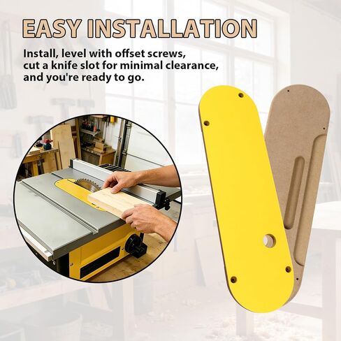 Zero Clearance Table Saw Inserts For DeWalt 749, 7491RS, 7490(Type 1), 744, 745, 746, 7480 with Riving Knife Slot Precise Cuts with No Tear-Out Include Off-set Screws Easy Height Adjustment, 3Pcs in Kuwait