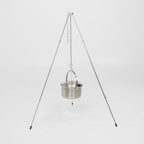 BOXIO - Fire: Stainless Steel Fire Bowl with Grill - Octagon Fire Pit Outdoor & Camping Grill, Small Fire Bowl with Spark Protection, Mini Fire Barrel & Fire Basket for Garden & Campfire (Tripod) in Saudi Arabia