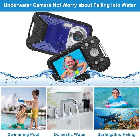 Waterproof Digital Camera with 32GB Card HD 1080P 36MP Underwater Digital Camera for Kids Teens Students Boys Girls(Blue) in Saudi Arabia