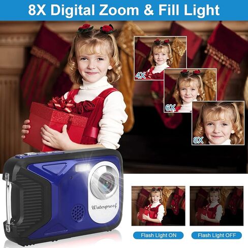 Waterproof Digital Camera with 32GB Card HD 1080P 36MP Underwater Digital Camera for Kids Teens Students Boys Girls(Blue) in Saudi Arabia