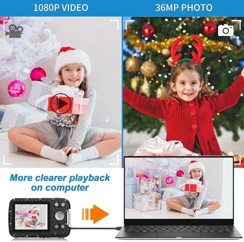 Waterproof Digital Camera with 32GB Card HD 1080P 36MP Underwater Digital Camera for Kids Teens Students Boys Girls(Blue) in Saudi Arabia