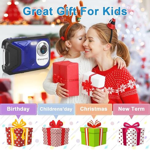 Waterproof Digital Camera with 32GB Card HD 1080P 36MP Underwater Digital Camera for Kids Teens Students Boys Girls(Blue) in Saudi Arabia