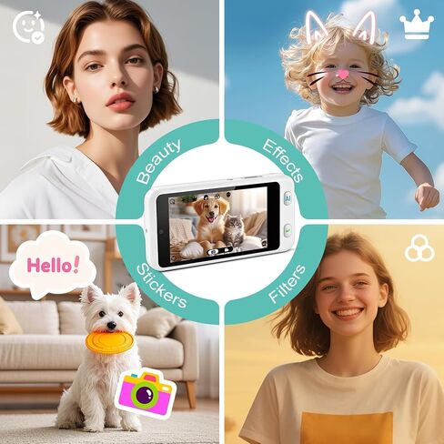 AI Camera for Student with 4" Touch Screen & Dual Lens, Digital Camera with AI Dialogue Talking,AI Recongnize Item by Photo,AI Photography for Hairstyle/Background/Portrait/Artistic Photos in Saudi Arabia