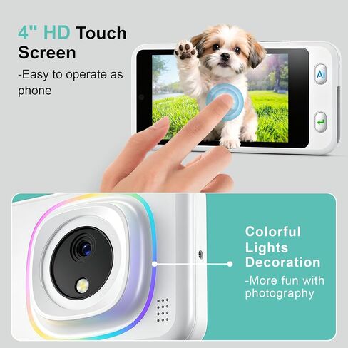 AI Camera for Student with 4" Touch Screen & Dual Lens, Digital Camera with AI Dialogue Talking,AI Recongnize Item by Photo,AI Photography for Hairstyle/Background/Portrait/Artistic Photos in Saudi Arabia