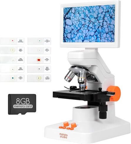 MT3-4 Digital Microscope 1200X USB, 7" Screen for Kids Adults | Professional Microscopio with 5MP CMOS & 3D Stage, Compatible with Windows, Mac, Pad & Phone in Saudi Arabia