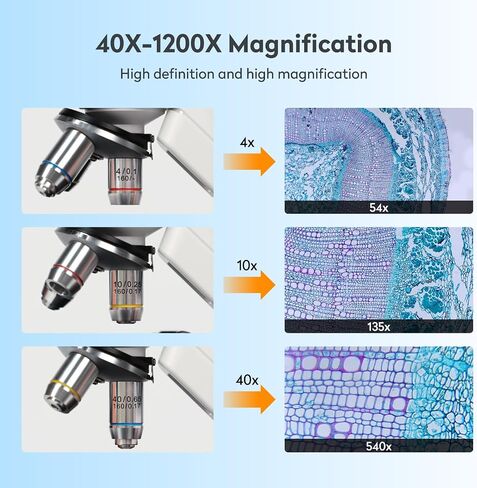 MT3-4 Digital Microscope 1200X USB, 7" Screen for Kids Adults | Professional Microscopio with 5MP CMOS & 3D Stage, Compatible with Windows, Mac, Pad & Phone in Saudi Arabia