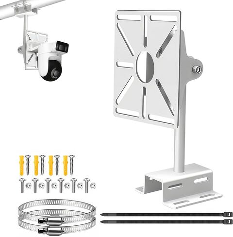 Lightweight Multi-Use Camera Wall & Pole Mount with Square Adapter Plate, Fits Bullet PTZ Dome Cameras, Compatible with Ring Arlo Reolink Hikvision, Includes Clamps & Zip Ties in Saudi Arabia