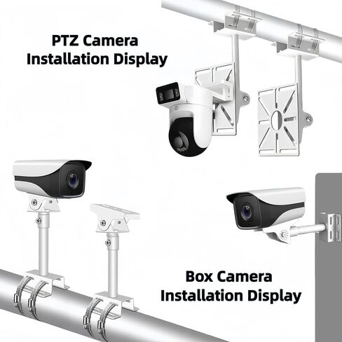 Lightweight Multi-Use Camera Wall & Pole Mount with Square Adapter Plate, Fits Bullet PTZ Dome Cameras, Compatible with Ring Arlo Reolink Hikvision, Includes Clamps & Zip Ties in Saudi Arabia