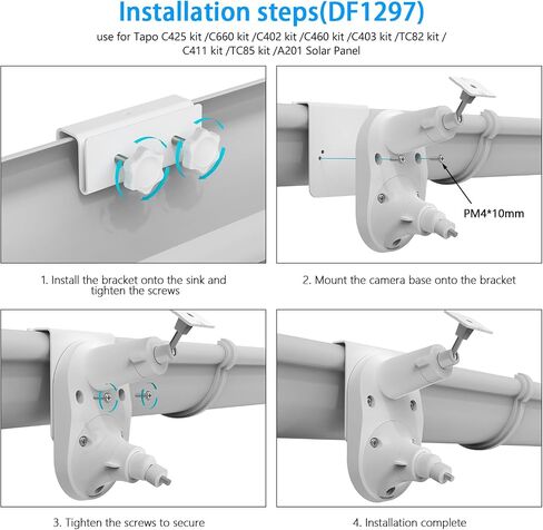 Gutter Mount Bracket for for TP-Link Tapo C660 C615F C645D C402 C403 C460 C425 C630 C411 C610 TC82 TC90 TC85 KIT Solar Cameras and C545d,Tapo A201 Solar Panel Camera Outside Mount Bracket in Saudi Arabia