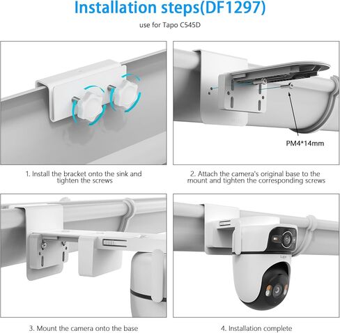 Gutter Mount Bracket for for TP-Link Tapo C660 C615F C645D C402 C403 C460 C425 C630 C411 C610 TC82 TC90 TC85 KIT Solar Cameras and C545d,Tapo A201 Solar Panel Camera Outside Mount Bracket in Saudi Arabia