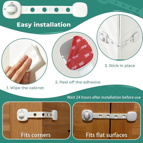 Baby Proofing Child Safety Locks 2 Pack Baby Locks | for Furniture Kitchen Ovens Toilet Seats in Saudi Arabia