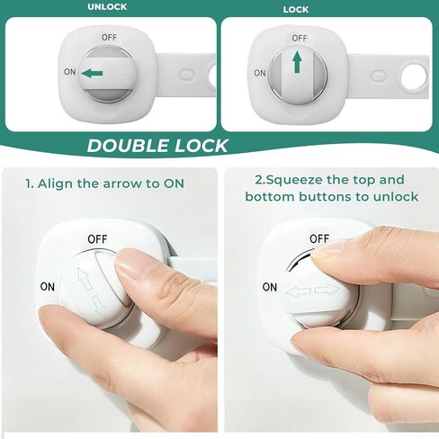 Baby Proofing Child Safety Locks 2 Pack Baby Locks | for Furniture Kitchen Ovens Toilet Seats in Saudi Arabia