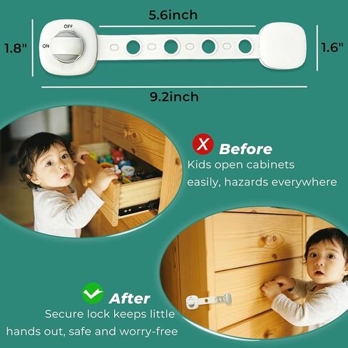 Baby Proofing Child Safety Locks 2 Pack Baby Locks | for Furniture Kitchen Ovens Toilet Seats in Saudi Arabia