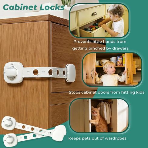 Baby Proofing Child Safety Locks 2 Pack Baby Locks | for Furniture Kitchen Ovens Toilet Seats in Saudi Arabia