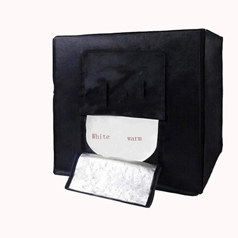 Photo Light Box Kit Photography Tent Dimension681818cm - Super Bright Dimmable LED Lighting 3200-5500k Lumens 2 Backdrops (Black White) for Photography Backdrop for Jewellery Product Advertising in Saudi Arabia