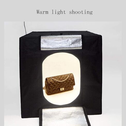 Photo Light Box Kit Photography Tent Dimension681818cm - Super Bright Dimmable LED Lighting 3200-5500k Lumens 2 Backdrops (Black White) for Photography Backdrop for Jewellery Product Advertising in Saudi Arabia