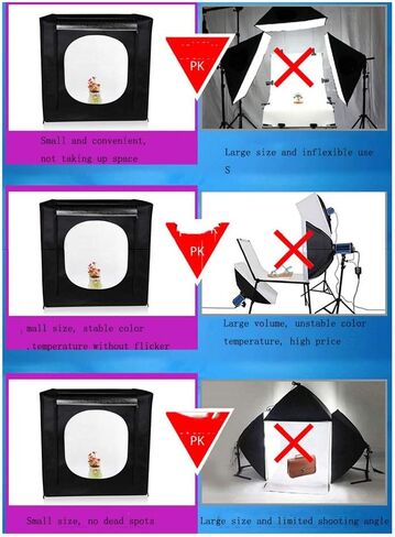 323232"Photo Studio Light Box 3 Backgrounds with 2LED Light Photography Lighting Kit for Jewelry Accessories Toys and Small Objects in Saudi Arabia