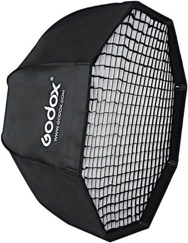 Godox Flash Octa Softbox 31.5 in with Grid, Bowens Mount Light Modifier for Soft Controlled Illumination, Collapsible Octagonal Softbox for Portraits, Close-Up Photography, and Content Creation in Saudi Arabia