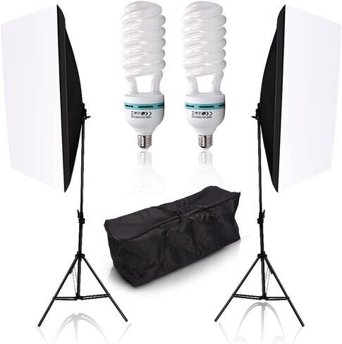 Softbox Lighting Kit 2 * 2m Background Support System 4color Backdrop 135w Bulb Softbox Continuous Lighting Kit (Color : A Size : Kit) in Saudi Arabia