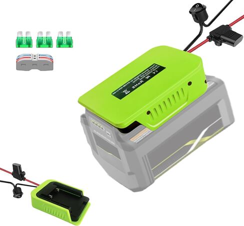 محول بطارية عجلات الطاقة لبطارية Ryobi 40V مع أطراف الصمامات والأسلاك، موصل طاقة سلك 14AWG لسيارة Rc، DIY وأضواء العمل، لبطاريات Ryobi OP4040 OP40601 OP4026 in Kuwait
