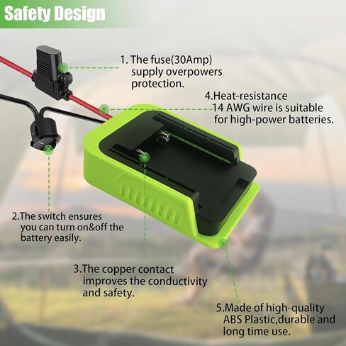 محول بطارية عجلات الطاقة لبطارية Ryobi 40V مع أطراف الصمامات والأسلاك، موصل طاقة سلك 14AWG لسيارة Rc، DIY وأضواء العمل، لبطاريات Ryobi OP4040 OP40601 OP4026 in Kuwait
