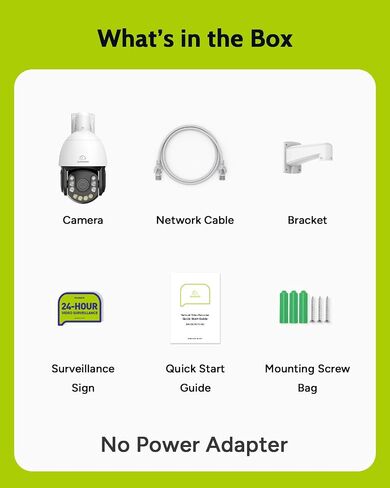 SANNCE 4K 8MP PTZ PoE Security Camera - 20X Optical Zoom Dome Camera, Color Night Vision, Two-Way Audio, Human Detection, IP66 Weatherproof IP Cameras for Home Security, No TF Card Included in Saudi Arabia