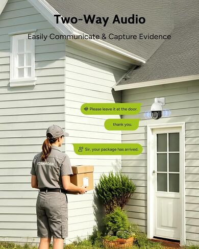 SANNCE 4K 8MP PTZ PoE Security Camera - 20X Optical Zoom Dome Camera, Color Night Vision, Two-Way Audio, Human Detection, IP66 Weatherproof IP Cameras for Home Security, No TF Card Included in Saudi Arabia