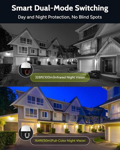 SANNCE 4K 8MP PTZ PoE Security Camera - 20X Optical Zoom Dome Camera, Color Night Vision, Two-Way Audio, Human Detection, IP66 Weatherproof IP Cameras for Home Security, No TF Card Included in Saudi Arabia