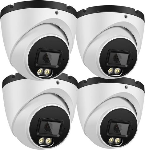 MWRCTV 4K 8MP Security Wired Dome Camera Smart Dual Lights PoE Turret IP Camera Outdoor Indoor,2.8mm Wide Angle Lens,AI Human Detection,Color Night Vision,Built-in Mic,Metal Case,IP67 Waterproof in Saudi Arabia