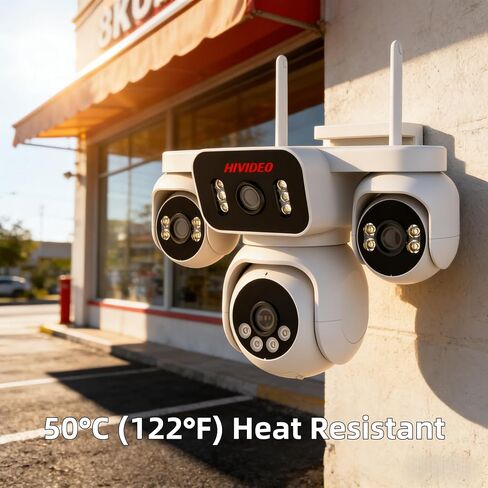 2MP Quad-Lens WiFi Security Camera Wireless Outdoor Indoor Monitor | Cameras for Home Security Outdoor Camera Wireless Color Night Vision Weatherproof Auto Tracking Monitor for Home Garden in Kuwait