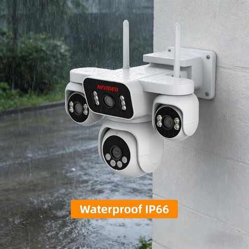 2MP Quad-Lens WiFi Security Camera Wireless Outdoor Indoor Monitor | Cameras for Home Security Outdoor Camera Wireless Color Night Vision Weatherproof Auto Tracking Monitor for Home Garden in Kuwait