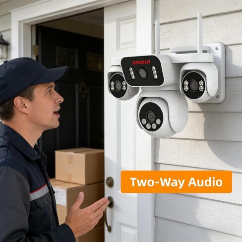 2MP Quad-Lens WiFi Security Camera Wireless Outdoor Indoor Monitor | Cameras for Home Security Outdoor Camera Wireless Color Night Vision Weatherproof Auto Tracking Monitor for Home Garden in Kuwait