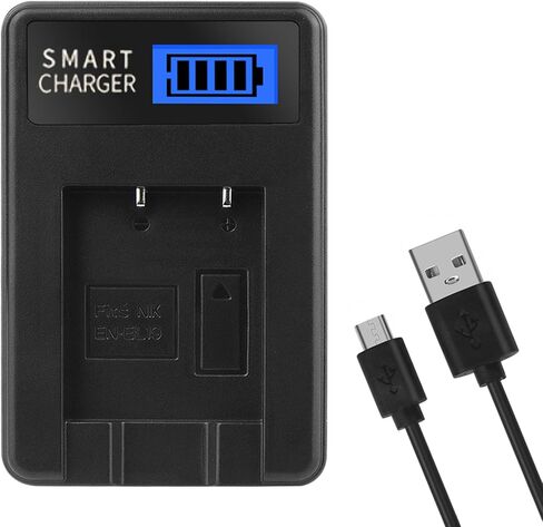 LCD USB EN-EL19 Replacement Charger for S100 S2500 S2550 S2600 S2700 S2750 S2800 S3100 S3200 Cameras Batteries USB Battery Charger LED Screen in Saudi Arabia