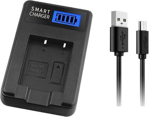 LCD USB EN-EL19 Replacement Charger for S100 S2500 S2550 S2600 S2700 S2750 S2800 S3100 S3200 Cameras Batteries USB Battery Charger LED Screen in Saudi Arabia
