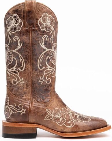 Women's Women'S Lasy Floral Embroidered Western Boot Broad Square Brown 7 1/2 M US in Kuwait