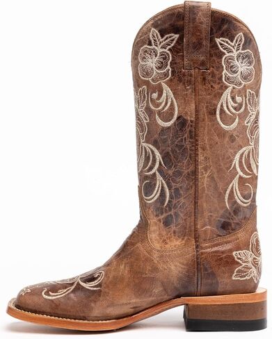 Women's Women'S Lasy Floral Embroidered Western Boot Broad Square Brown 7 1/2 M US in Kuwait