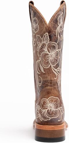 Women's Women'S Lasy Floral Embroidered Western Boot Broad Square Brown 7 1/2 M US in Kuwait