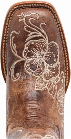 Women's Women'S Lasy Floral Embroidered Western Boot Broad Square Brown 7 1/2 M US in Kuwait