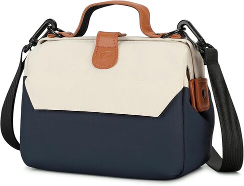 Padwa Lifestyle Waterproof Oxford Cloth Compact Camera Bag for Small Mirrorless & Film Cameras,Cute Clip-On Portable Hand & Crossbody Photography Bag,Can be Women's Makeup & Storage(Blue & White) in Saudi Arabia