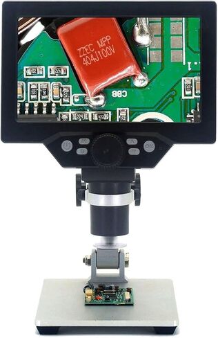 Microscope Kit USB Microscope with Aluminum Alloy Stent 600X 3.6Mp 4.3 Inches LCD Display Microscope Slides,G1200, in Kuwait